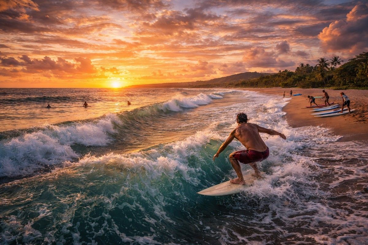 Surfing in Playa Grande